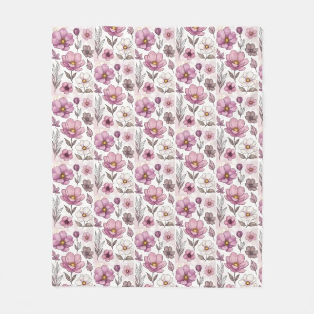 Manta Polar Soft Pastel Anemone Floral Collection (Anverso)