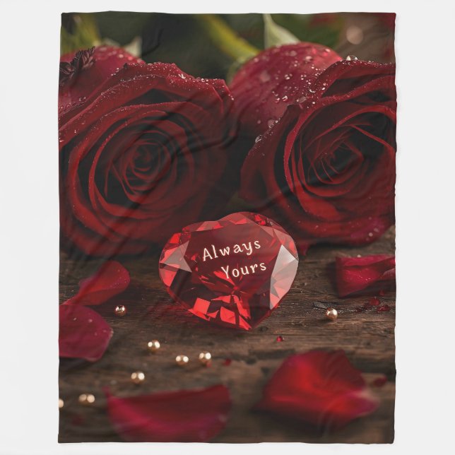 Manta Polar Soft Red Rose Cozy Romantic Valentine Plush  (Anverso)