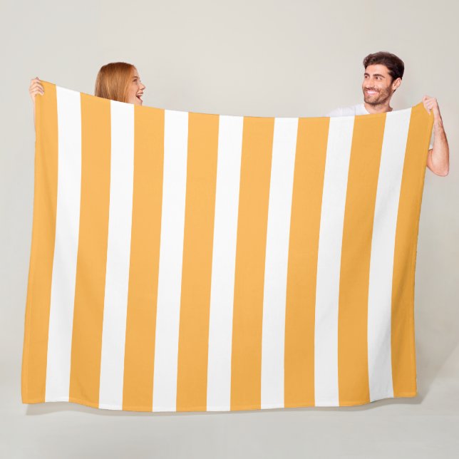 Manta Polar Soft Tangerine and White Vertical Striped (In situ)