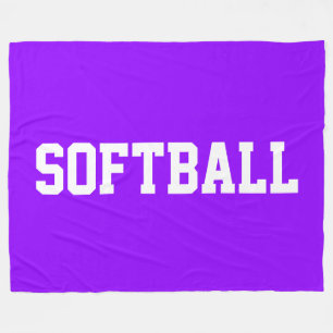 Manta Polar SOFTBALL Atlético Texto Blanco en Morado Brillante