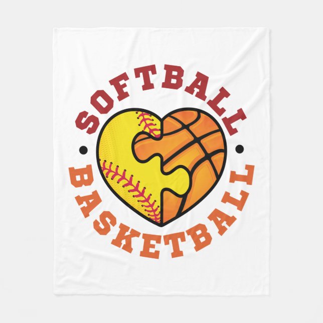 Manta Polar Softball Basketball Heart (Anverso)