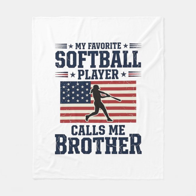 Manta Polar Softball Brother Patriotic Vintage Engraving Shirt (Anverso)
