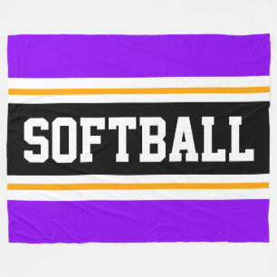 Manta Polar SOFTBALL Fun Bright Purple Black Athletic Stripes