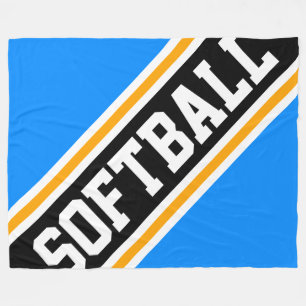 Manta Polar SOFTBALL Fun Guay Brillante Azul Carreras Negro