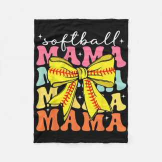 Manta Polar Softball Mama Coquette Bow Softball Mom Mothers Da