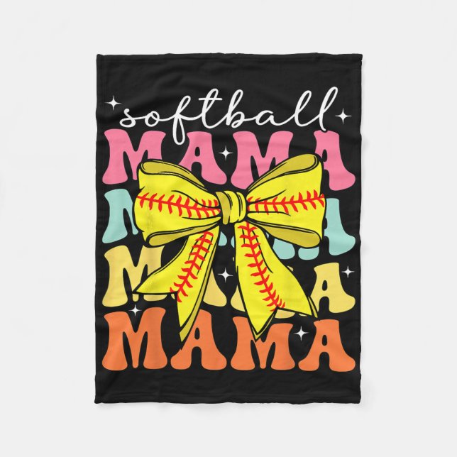 Manta Polar Softball Mama Coquette Bow Softball Mom Mothers Da (Anverso)