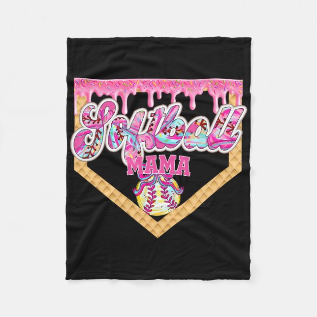 Manta Polar Softball Mama Drip Softball Ice Cream Drip Softbal (Anverso)