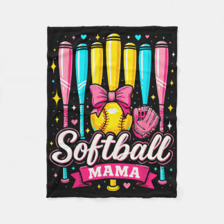 Manta Polar Softball Mama Softball Coquette Bow Softball 