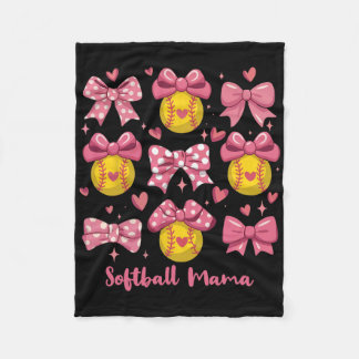 Manta Polar Softball Mama Softball Coquette Bow Softball Mom M