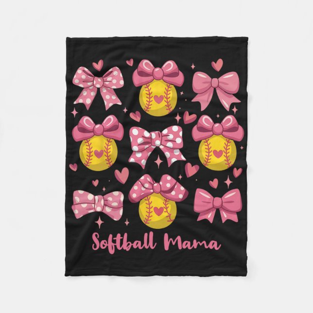 Manta Polar Softball Mama Softball Coquette Bow Softball Mom M (Anverso)
