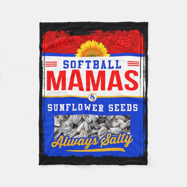 Manta Polar Softball Mamas And Sunflower Seeds Always Salty Sh (Anverso)