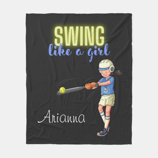 Manta Polar Softbol Swing Like A Girl     (Anverso)