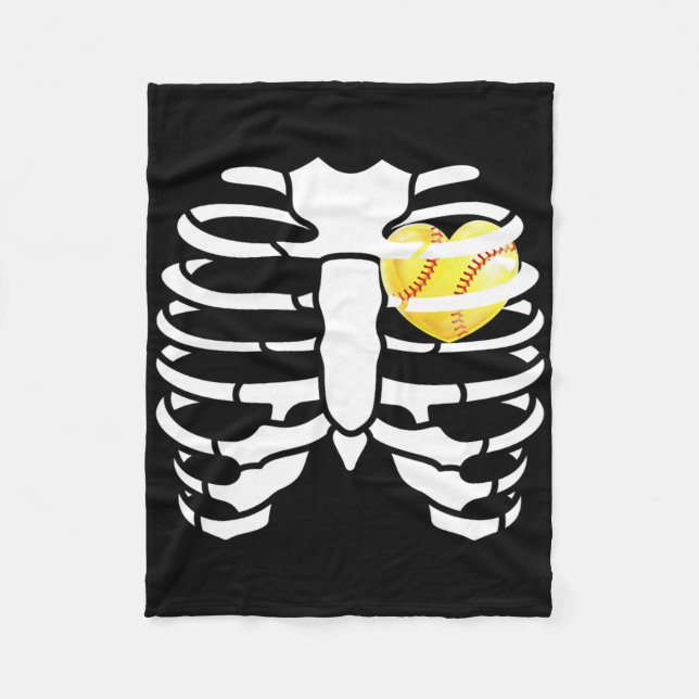 Manta Polar Softll Heart Inside Ribs Skeleton Halloween Costum (Anverso)