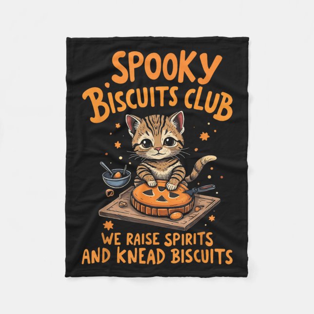 Manta Polar Soky Biscuits Club Cat Funny Halloween (Anverso)