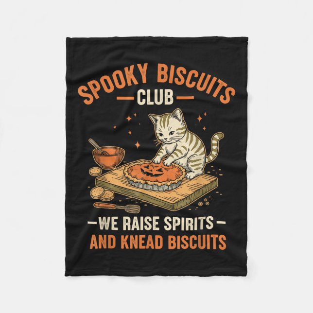 Manta Polar Soky Biscuits Club Funny Halloween Cat Baking (Anverso)