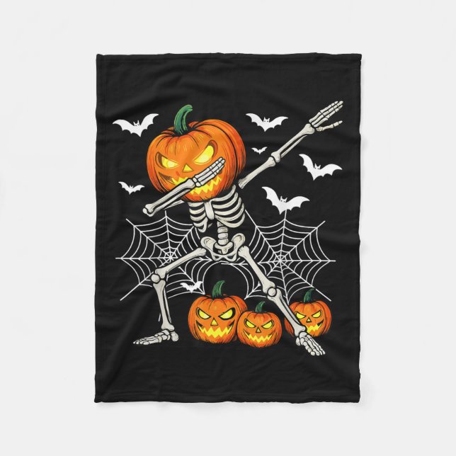 Manta Polar Soky Dabbing Pumpkin Head Skeleton Halloween Skele (Anverso)