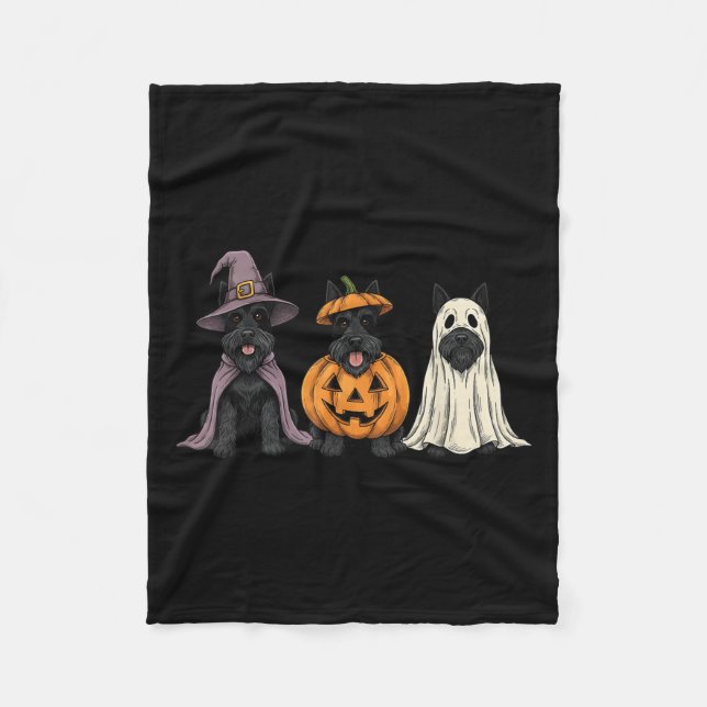 Manta Polar Soky Ghost Scottierrier Pumpkin Halloween Dog Love (Anverso)