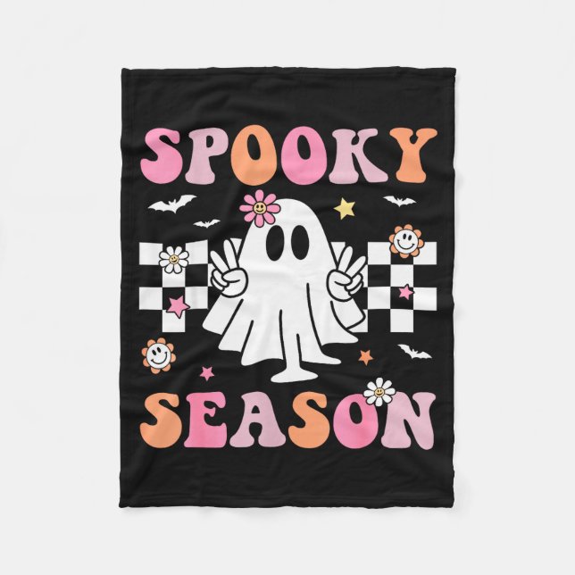 Manta Polar Soky Season Happy Halloween Retro Ghost Soky Women (Anverso)