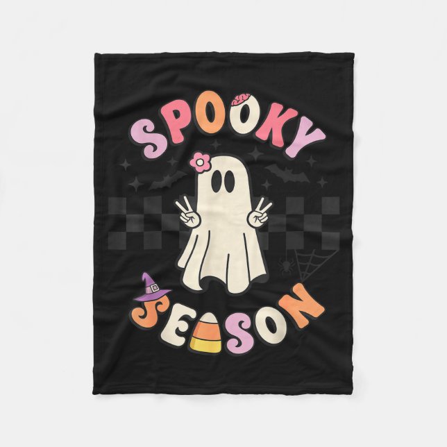Manta Polar Soky Season Retro Happy Halloween Ghost Women Todd (Anverso)