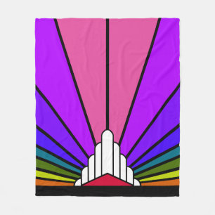 Manta Polar Sol Art Déco en arco iris Fleece Blanket