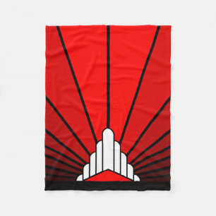 Manta Polar Sol Art Déco en rojo Fleece Blanket