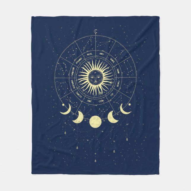 Manta Polar Sol Celestial Fases de la Luna Zodiaco (Anverso)