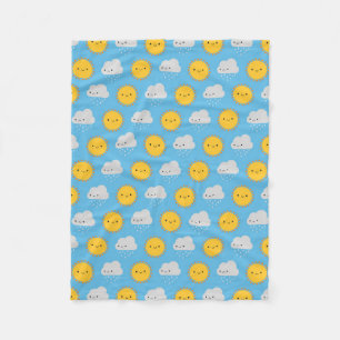 Manta Polar Sol y lluvia kawaii