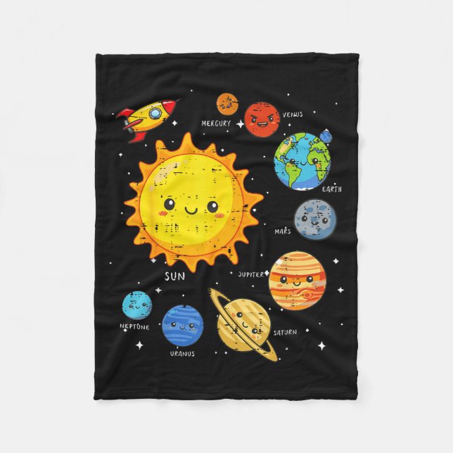 Manta Polar Solar System Sun Planets Rocket Space Galaxy Kids  (Anverso)
