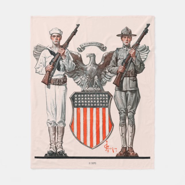 Manta Polar Soldado, Sailor y Escudo de Estados Unidos (Anverso)