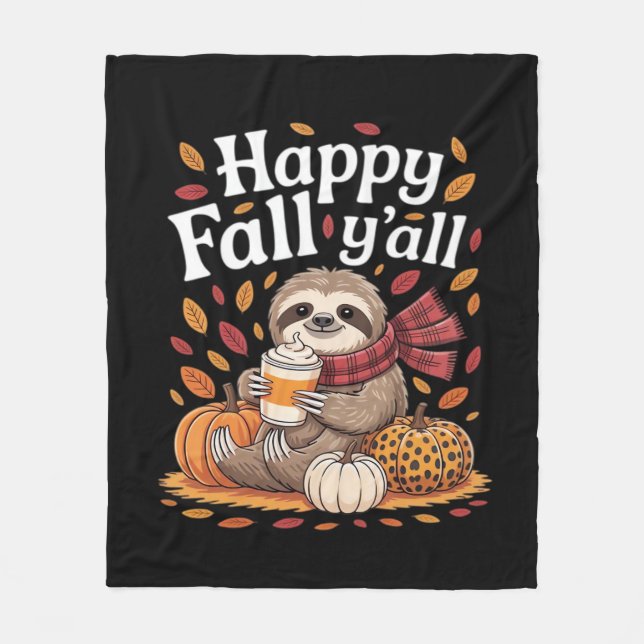 Manta Polar Sollozos sosteniendo calabaza spice happy Fall Yal (Anverso)