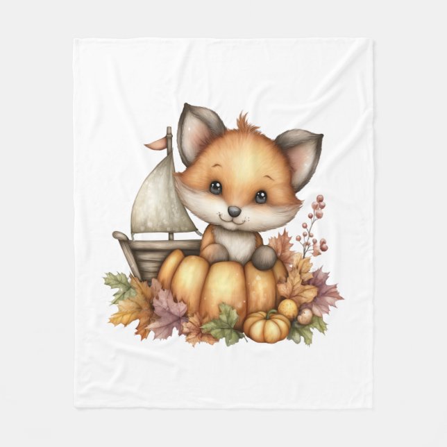 Manta Polar Sólo dando vueltas, calabazas (Anverso)