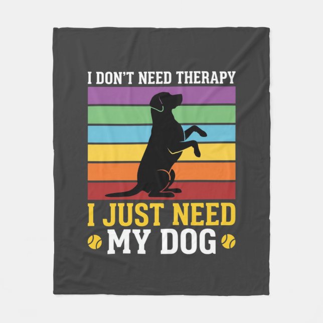Manta Polar Solo Necesito Terapia de Perro (Anverso)