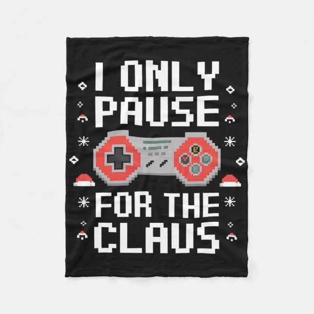 Manta Polar Sólo Pausa Por El Videojuego Claus Retro Cristo (Anverso)