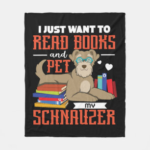 Manta Polar Solo Quiero Leer Libros Y El Mascota My Schnauzer
