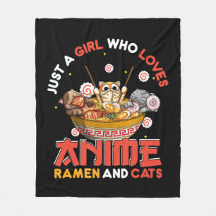 Manta Polar Solo Un Chica Que Ama A Anime Ramen Y Gata A Kawai