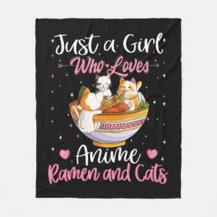 Manta Polar Solo Un Chica Que Ama A Anime Ramen Y Gata A Kawai