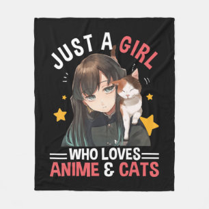 Manta Polar Sólo un Chica que ama a Anime y a los gatos Chica 