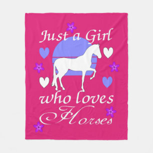Manta Polar Sólo un Chica que ama a los caballos en morado y r