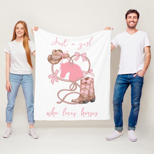 Manta Polar Sólo un Chica que ama a los caballos, occidentales (In situ)