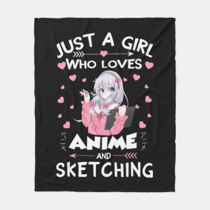 Manta Polar Sólo un Chica que ama el anime y esboza regalos Dr