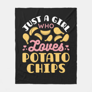 Manta Polar Sólo un Chica que ama las patatas fritas