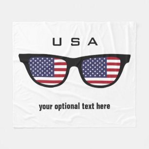 Manta Polar Sombras de Estados Unidos personalizado de texto y