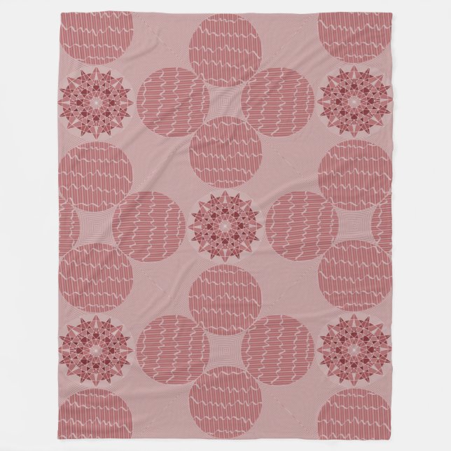 Manta Polar Sombras de fondo rosado abstracto patrón de círcul (Anverso)