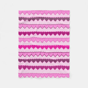 Manta Polar Sombras de las filas del corazón rosado