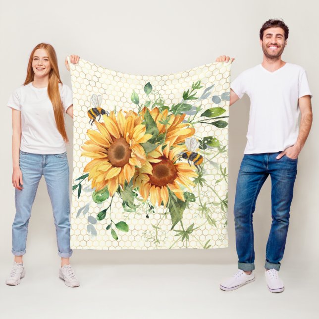 Manta Polar Sombras y abejas (In situ)