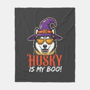 Manta Polar Sombrero de Bruja Mi Husky de Halloween Es Mi Boo
