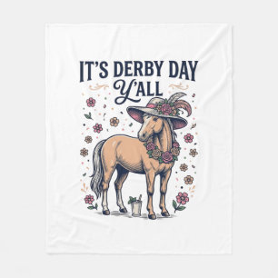 Manta Polar Sombrero Floral de Caballo Día del Derby Y’all