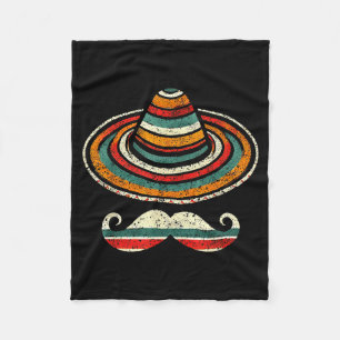 Manta Polar Sombrero serape cinco de mayo bigote fiesta hombre