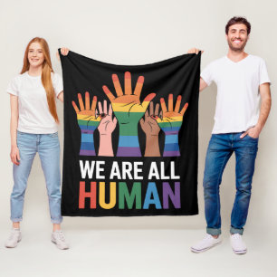Manta Polar Somos todos arcoíris humano alzando manos Orgullo