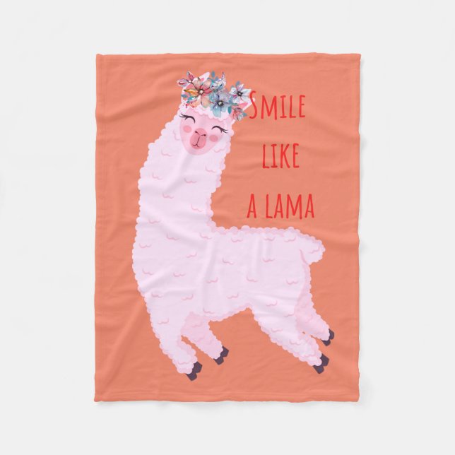 Manta Polar Sonríe como un lama (Anverso)